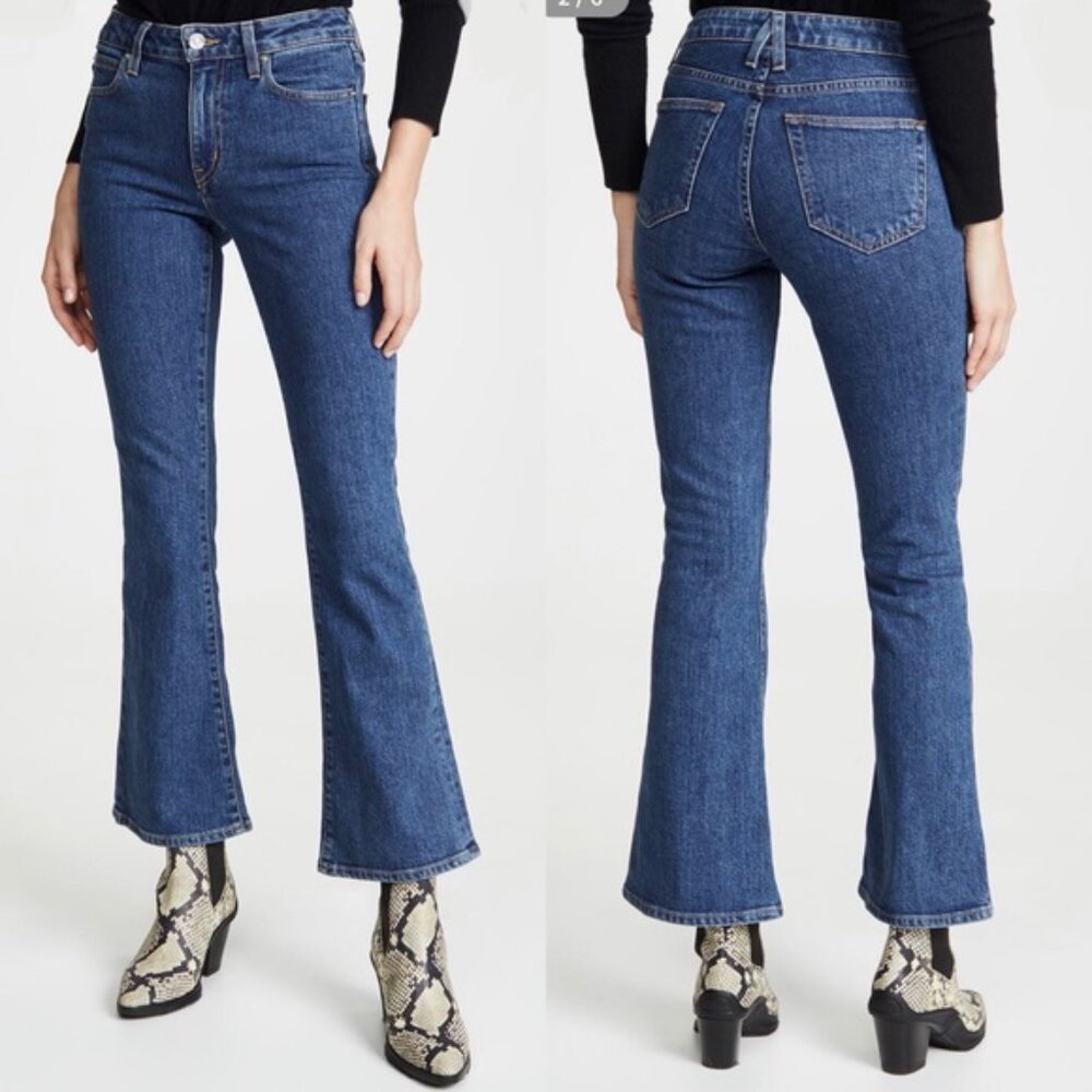 SLVRLAKE bootcut cropped midrise dark wash jeans